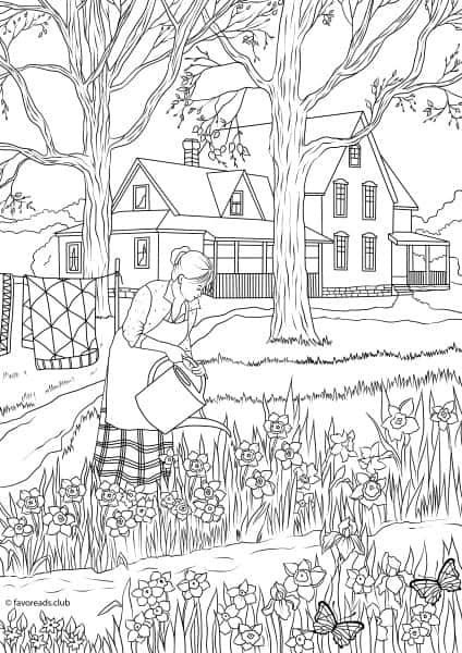 best adult coloring pages to print featuring country scenes