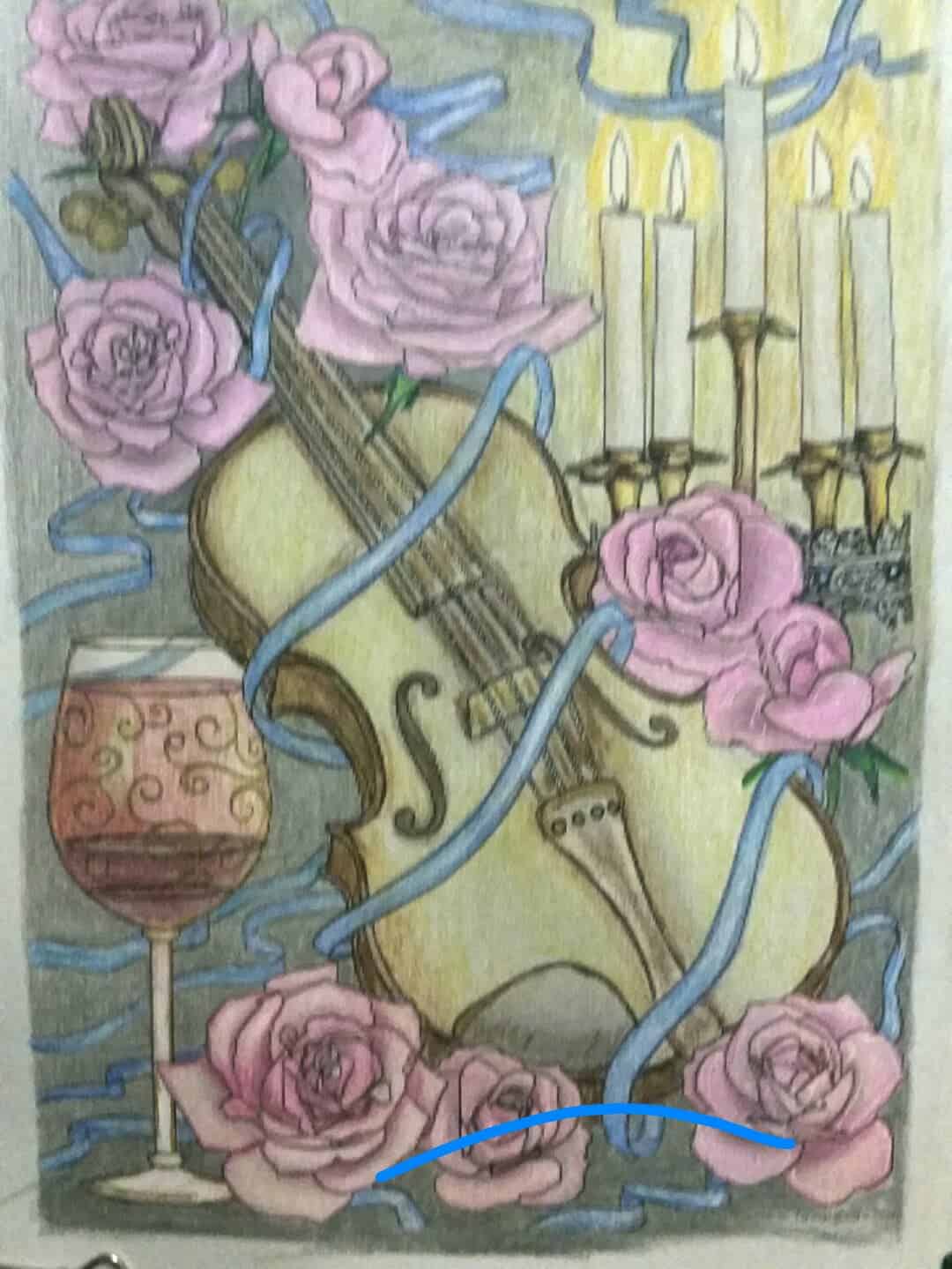 Violin and Flowers