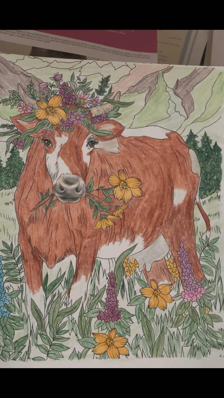 Cow in Flowers