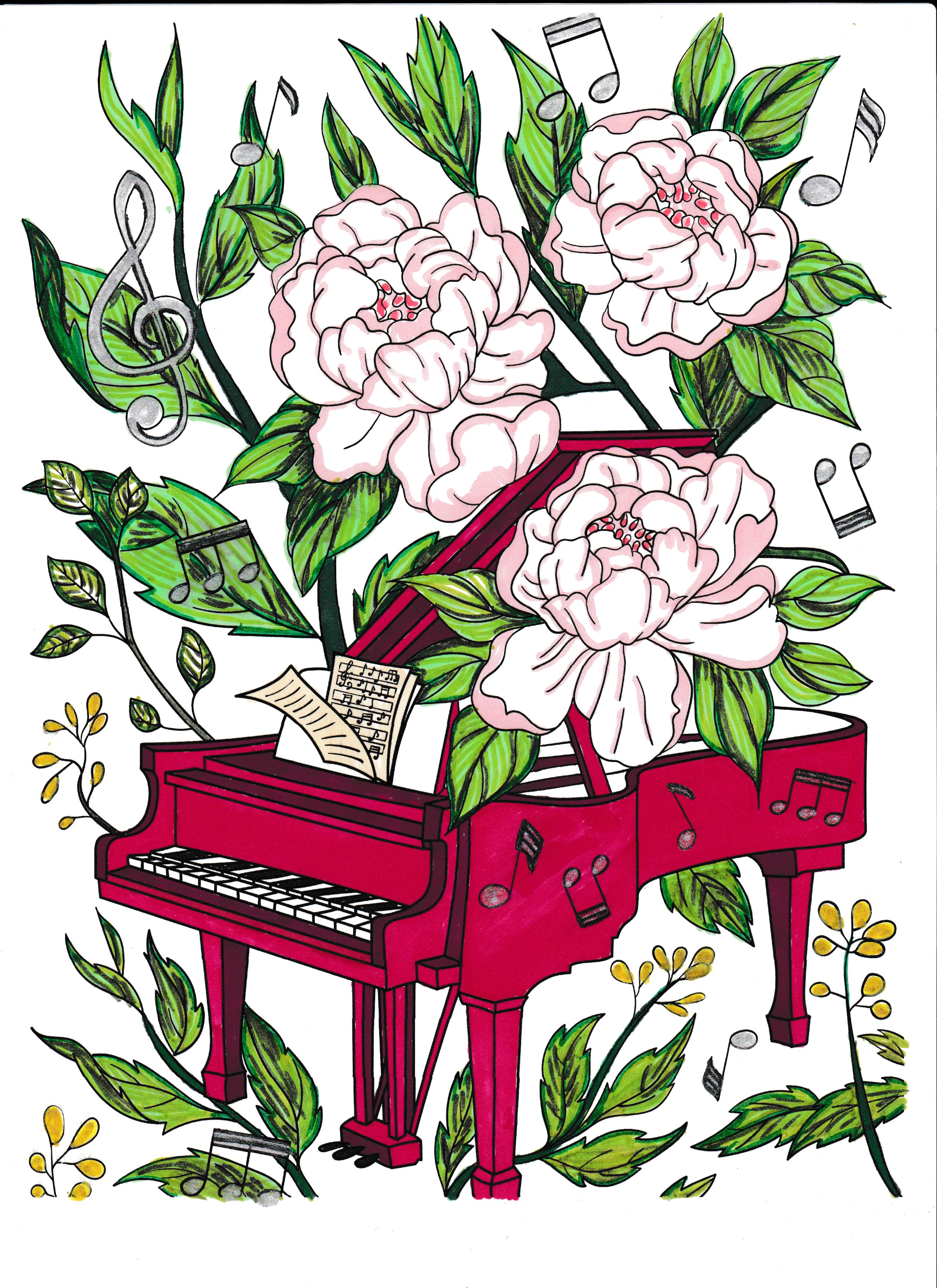 Рисунок на тему пианино
