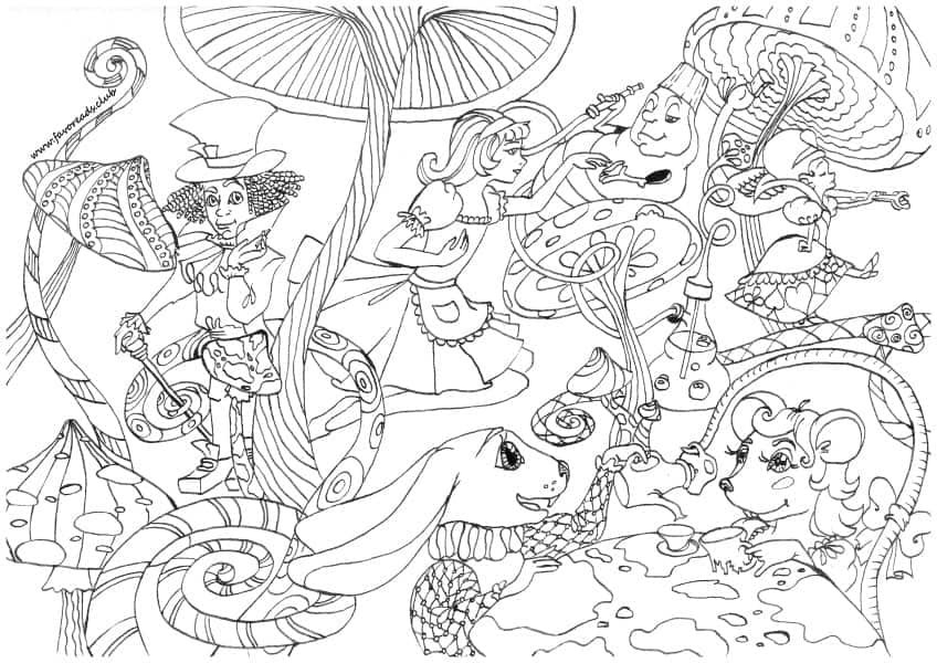 Your Favorite Tales – Alice in Wonderland – Favoreads Coloring Club