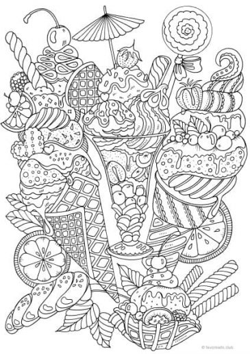 Holiday Freebie – National Ice Cream Month – Favoreads Coloring Club