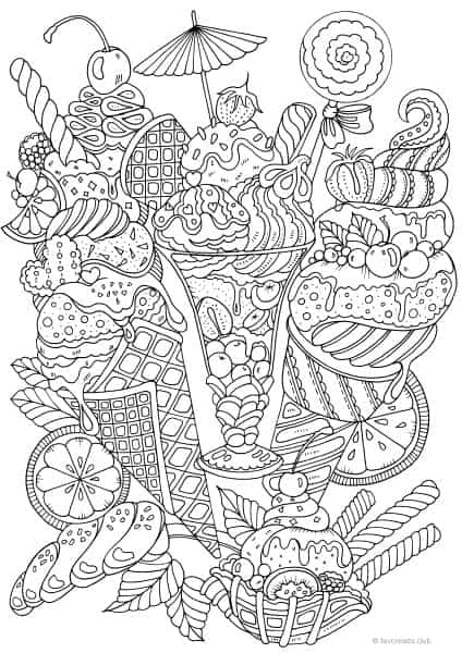 Ice Cream Party Favor Game Coloring Page and Activity Booklet