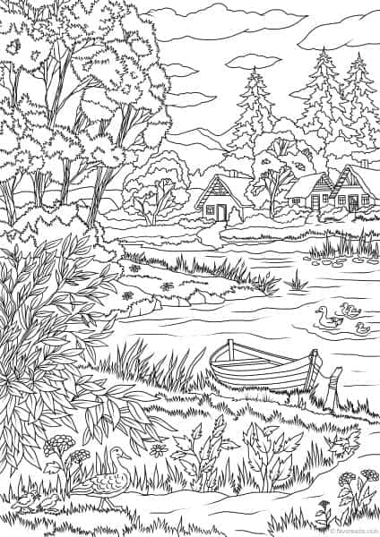 lake coloring page