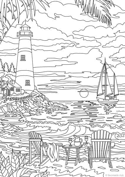 ocean life lighthouse favoreads coloring club