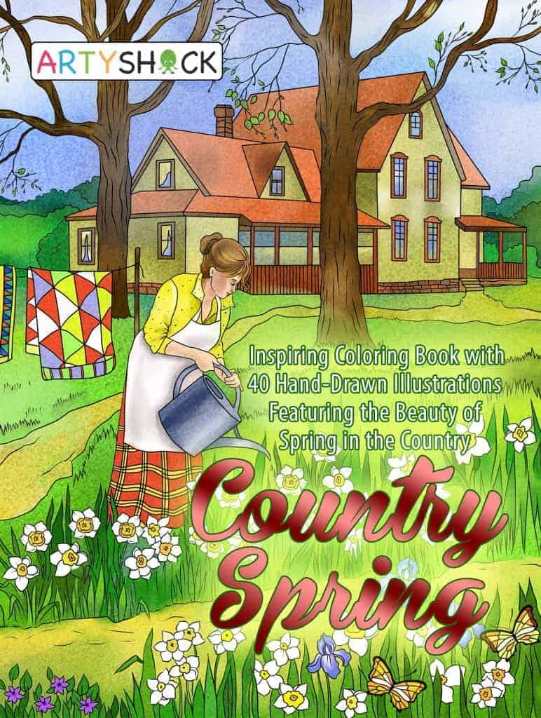 Country Spring: Inspiring Coloring Book with Hand-Drawn Illustrations Featuring The Beauty of Spring in the Country