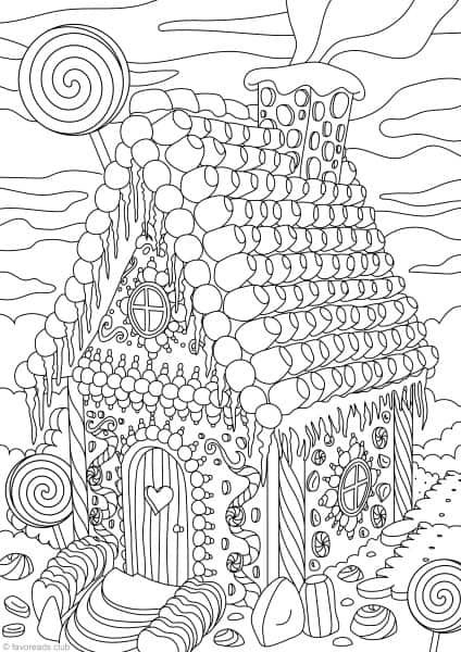 Gingerbread House Favoreads Coloring Club