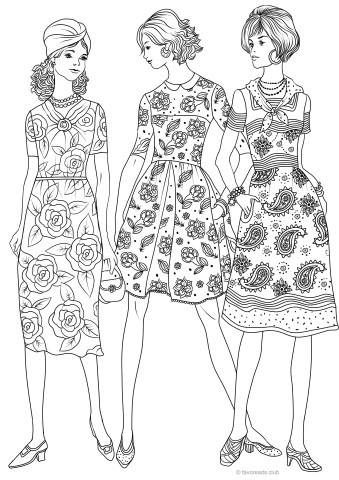 Winter Outfits Printable Adult Coloring Page From Favoreads