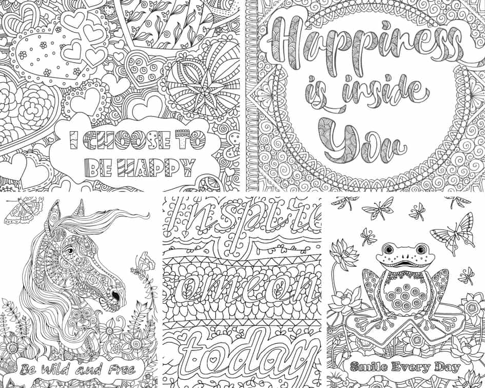 Inspirational Messages – 5 Coloring Pages
