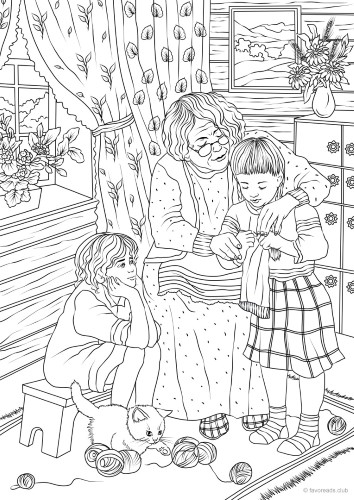 Grandma's Knitting – Favoreads Coloring Club