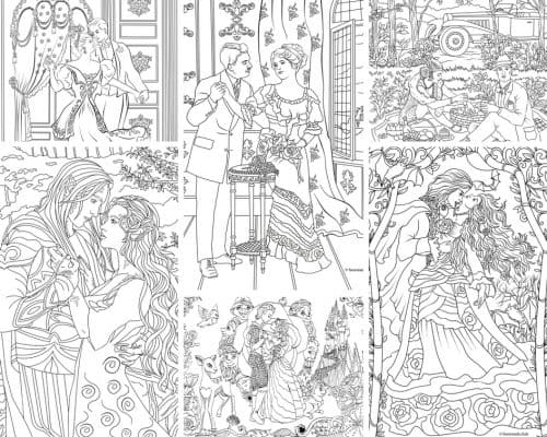 Picnic Gatsby Style - Printable Adult Coloring Pages from Favoreads