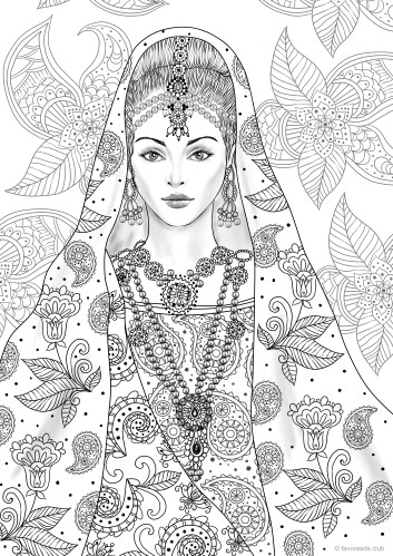 indian girl coloring pages