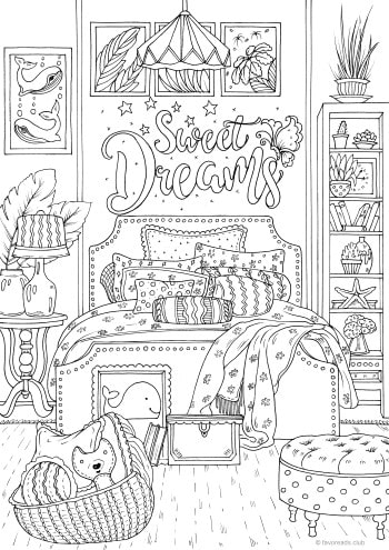 bedroom coloring pages printable