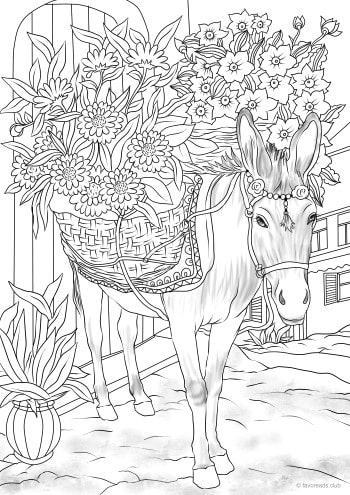 Donkey with Flowers
