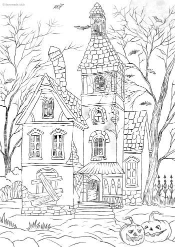 Halloween House – Favoreads Coloring Club