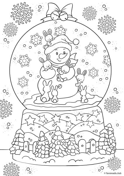 Christmas Joy - Christmas Globe - Printable Adult Coloring ...