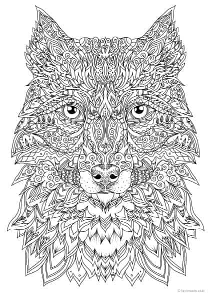 Wolf Printable Adult Coloring Pages from Favoreads