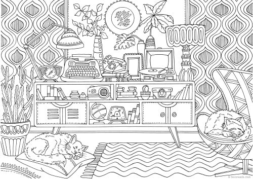 Download Memories from the 70s - Printable Adult Coloring Pages from Favoreads