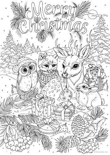 Christmas Printable Adult Coloring Pages from Favoreads